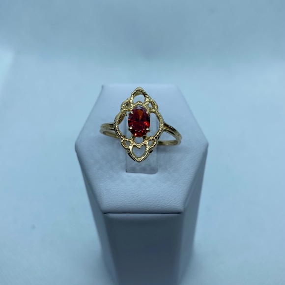 14k red tourmaline ring